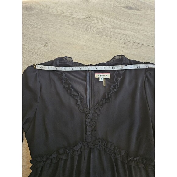 Andree By Unit Casual Summer Ruffle V Neck Mini Dresses Long Sleeves Size Small - Picture 7 of 8